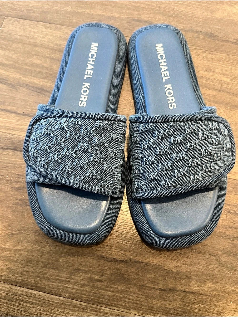 Michael Kors Carissa Denim Slide Sandal Women's Blue Sandals